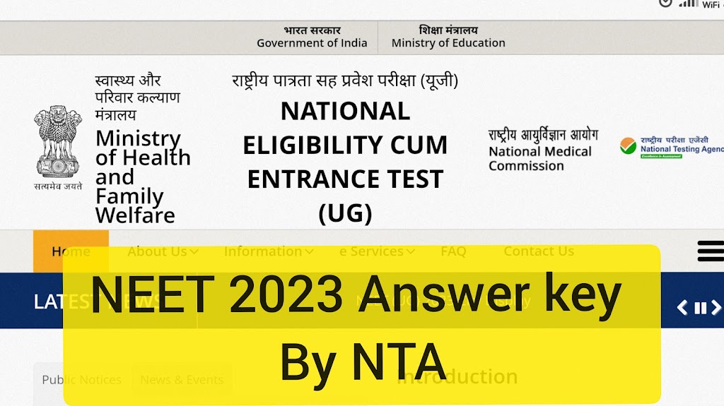 NEET 2023 Answer Key by NTA Official Announcement